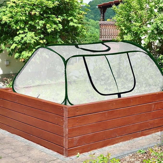 Garden Rows Accelerator Plants Cover-Garden Greenhouse with Roll-up Zipper Door,Thicker PE Cover for Indoor Outdoor Vegetable Fruits Rows - 45" L x 22" W x 16" H (White, 1 Pack)