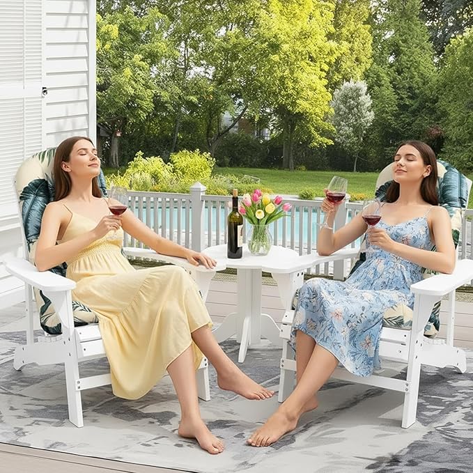 Outdoor Adirondack Chair Cushions Set of 2 Waterproof Non Slip Slivery Grey Patio Chair Cushions for Outdoor Furniture Thicken Rocking Chair Seat Pad 47"*19.68"*3.9"