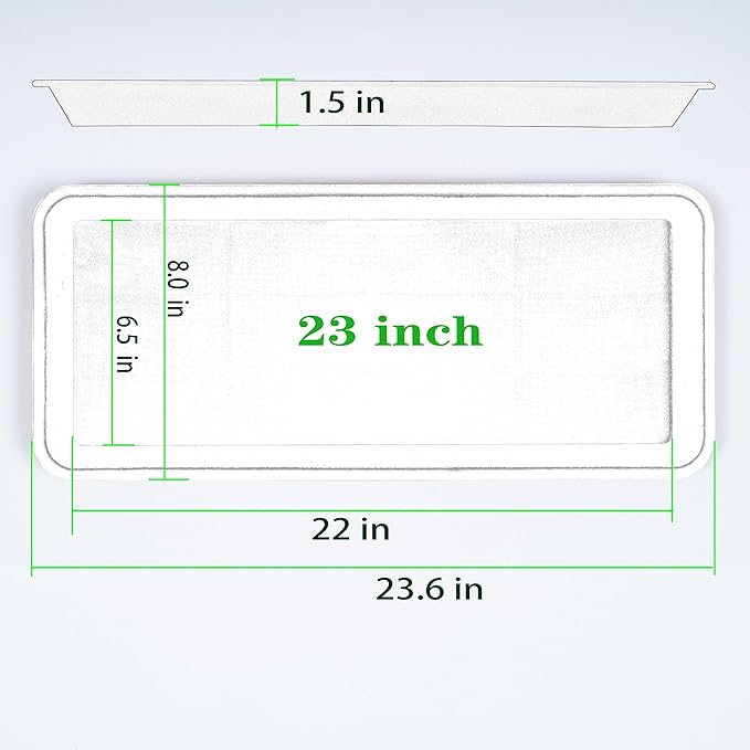 VUWEZ 2 Pack of Plastic Plant Tray Saucer Rectangular 24 inch, Plant Trays Saucers for Indoors Outdoor, Plant Water Drip Tray for Flower Pot Planter, Windowsill Plant Tray (8 X 24'', Clear)