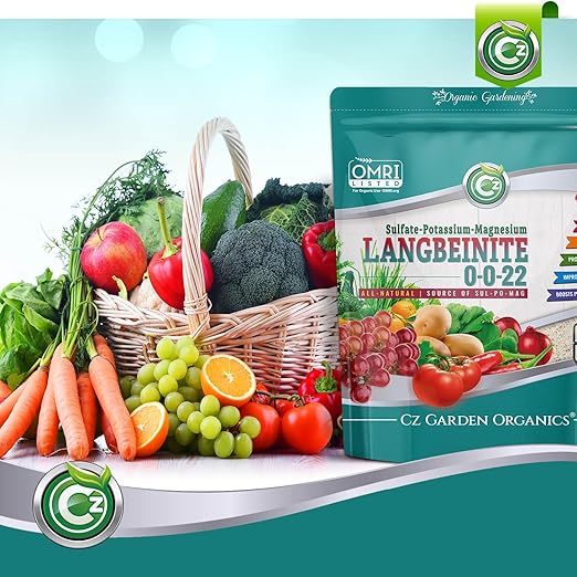 Organic Langbeinite 0-0-22 Sul-Po-Mag - Made in USA - OMRI Listed - Soil Amendment for Indoor/Outdoor Plants & Flower Gardens. Water Soluble Potassium/Magnesium/Sulfur. 3LB Low Chlorine Fertilizer