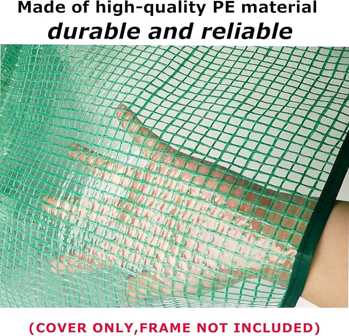 Purlyu Walk-in Greenhouse Replacement Cover with Roll-Up Zipper Door -56x56x76 inch PE Greenhouse Cover for Outdoor Plant Gardening Plants Cold Frost Protection Wind Rain Proof(PLGH002PECC)