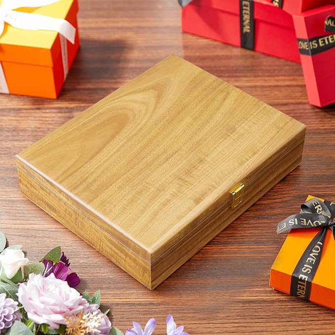Acacia Wood Keepsake Box, Large Decorative Box, Memories Box with Lids, Wedding Keepsake Box, Jewelry Box, Prayer box, Wooden Gift Box,