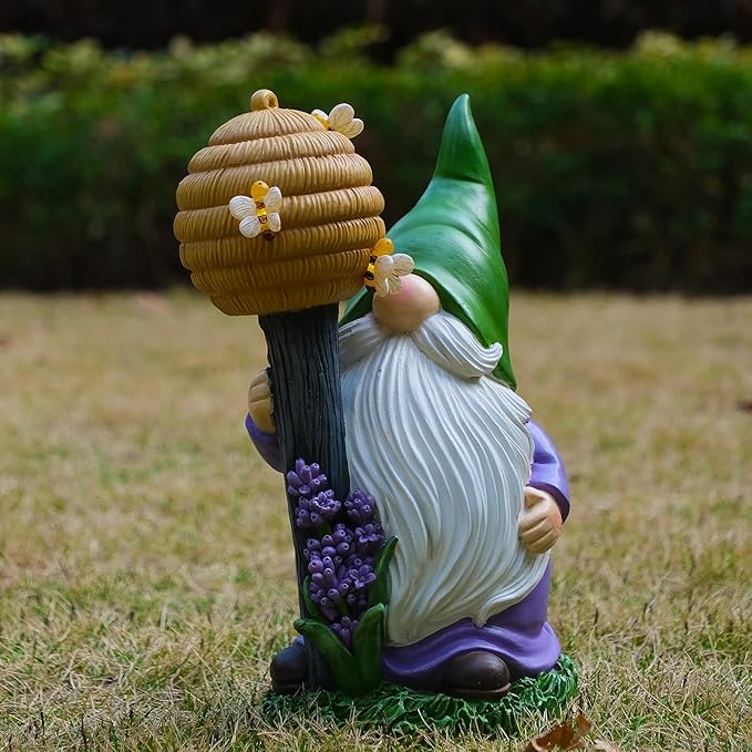 Zayton Solar Garden Outdoor Gnome Statues Yard Resin Decoration Gift Handmade Housewarming Gift for Patio Yard Lawn Waterproof Cracking