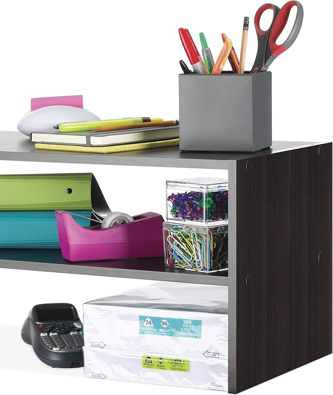 Whitmor Stackable 2-Tier Shoe Shelf, 31 inch, Espresso