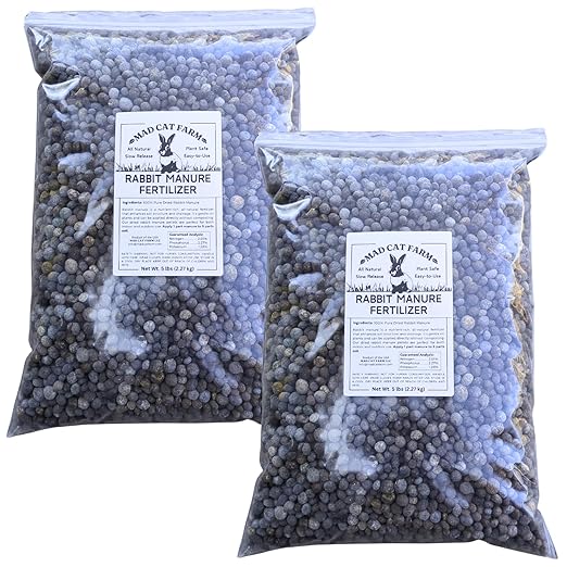 Rabbit Manure Fertilizer Pellets - All Natural Soil Amendment for Vegetable Gardens, Worm Composting, Indoor and Outdoor Potted Plants (10 Pounds)