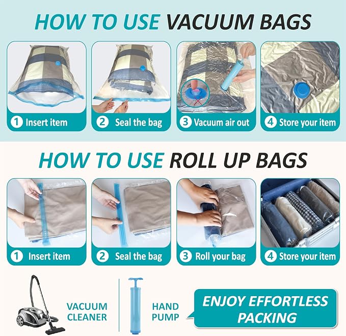 Vacuum Storage Bags with Hand Pump, Vacuum Seal Space Saver Bags,35 Combo