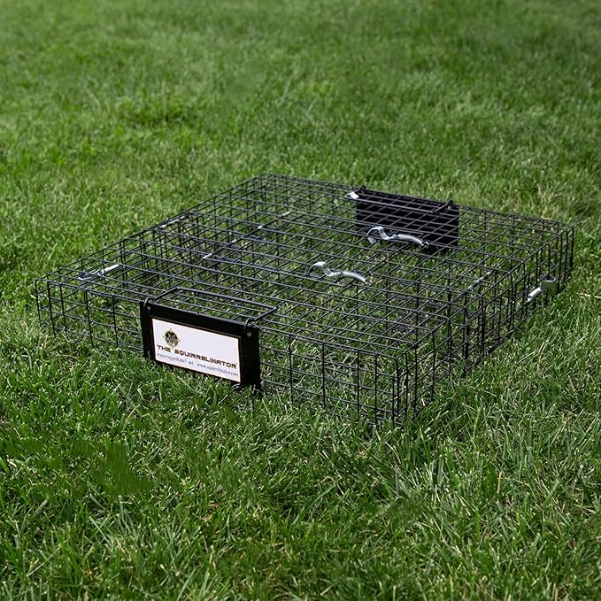 Rugged Ranch 4‑Pack Squirrelinator Multi‑Catch Squirrel Trap with Basin, Wire Cage, 25"x15"x6.5" Each - Live Catch‑and‑Release, 2‑Door Humane Rodent Control, No‑Poison Outdoor Use