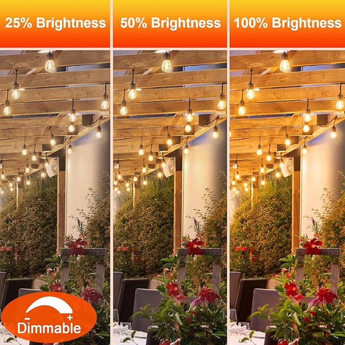GvvooHome 64 Pack LED S14 Replacement Light Bulbs, Shatterproof 1W Vintage Edison Bulbs for Outdoor Patio Backyard String Lights, Dimmable, E26 Screw Base, 2200K Warm White