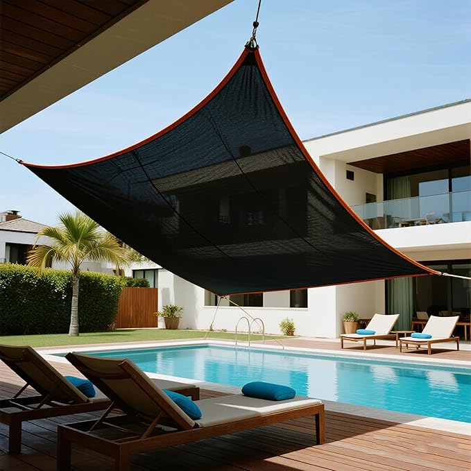 winemana Black Shade Cloth 30x30 FT– 40% Sun Shade Mesh Tarp for Greenhouse, Garden, Patio, Dog Kennel, Chicken Coop, and Outdoor Protection, Plants Cover Shade Netting with 2 Reinforced Grommets