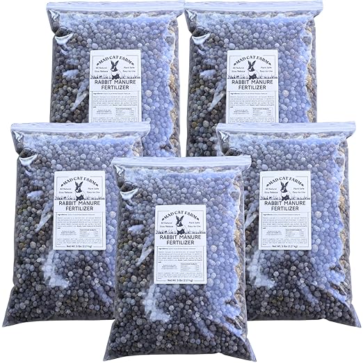 Rabbit Manure Fertilizer Pellets - All Natural Soil Amendment for Vegetable Gardens, Worm Composting, Indoor and Outdoor Potted Plants (25 Pounds)