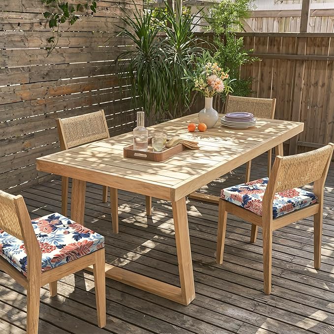 LVTXIII Outdoor Chair Cushions, Fade-Resistant Patio Furniture Cushions Outdoor Chair Pads with Ties for Dining Chairs and Garden Furniture Use, 18.5"x16"x2" 4 Pack, Red Chrysanthemum
