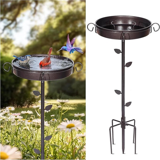 35 in Metal Bird Bath for Outside,12 in Dia Bowl with Upgraded 5-Pronged Base,Freestanding Bird Feeder Stand for Patio,Lawn,Garden