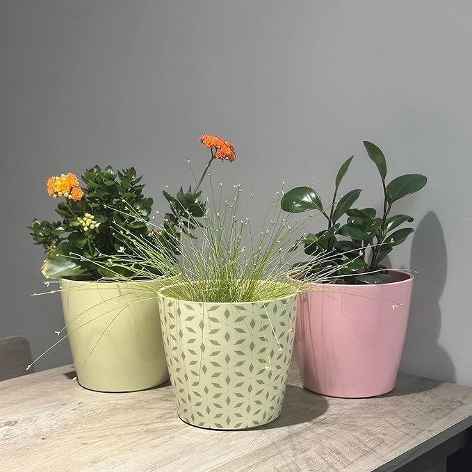 7” Self-Watering Pot – Eco-Friendly Bamboo Planter, Biodegradable & Plastic-Free, Indoor/Outdoor Plant Pot with Built-in Water Well for Healthy Root Growth