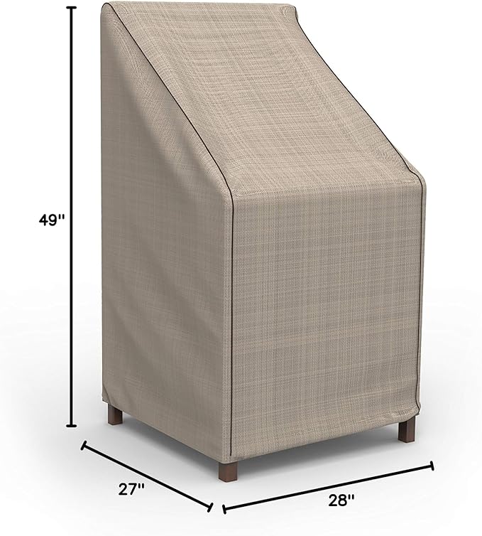 Budge P1A01PM1-2PK English Garden Patio Chair Cover, Tan Tweed