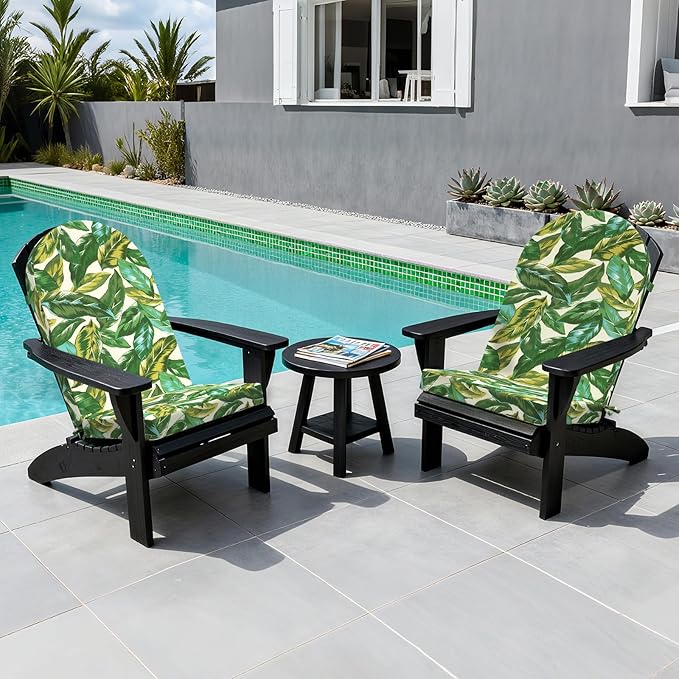 Outdoor Foam Adirondack Cushion, Water Repellent Foam Cushion for Adirondack Chairs Patio Furniture, 44 x 19 Inch, Lush Leaf Jungle