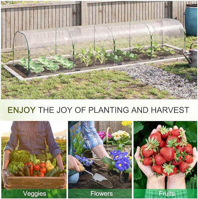 Mini Greenhouse Tunnel Greenhouses for Outdoors, Green House Hoops Small Greenhouse Kits to Build Green Houses for Outside