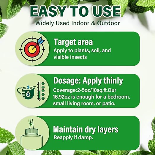 Peppermint Oil Diatomaceous Earth Insect Pest Control Powder Food Grade, 16.91 fl oz