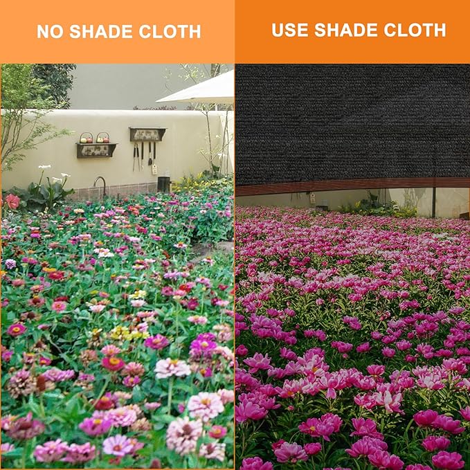 Storystore 40% Shade Cloth with Grommets, 20Ft x 20Ft Garden Mesh Shade Tarp Sun Shade Net for Greenhouse, Cover, Patio, Plant, Flower, Chicken, Coop