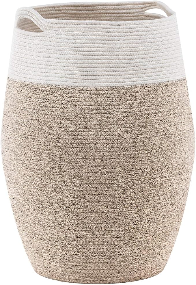 YOUDENOVA 105L Cotton Rope Laundry Hamper, Collapsible Woven Basket