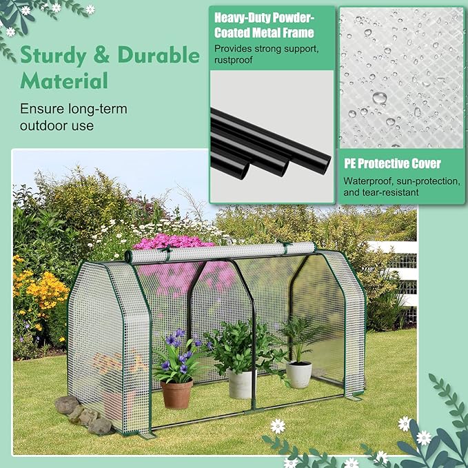 S AFSTAR Raised Garden Bed with Greenhouse Cover, Elevated Wooden Planter Box, 47”L x 24”W x 30”H, Outdoor Gardening Planting Bed for Vegetables Flowers & Herbs Grow Backyard Patio Lawn