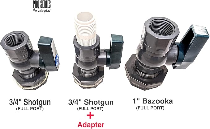Rain Barrel Garden Spigot Kit - 3/4" Full Port PVC Ball Valve with Bulkhead Fitting Adapter