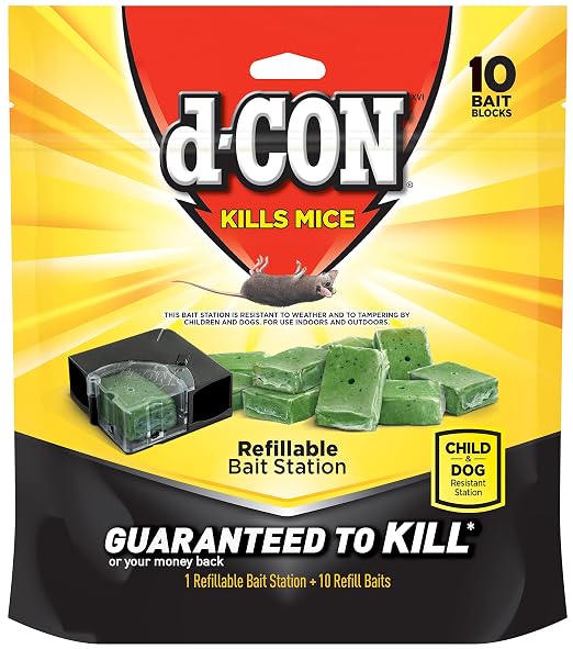 D-Con Refillable Corner Fit Mouse Poison Bait Station Refills, 10 Count