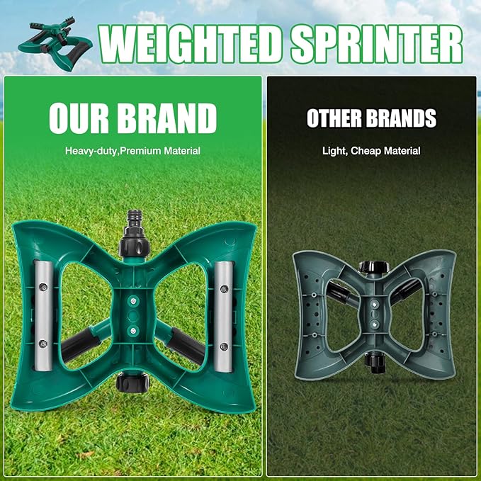 UNIFUN Sprinkler for Yard, Rotating Water Garden Sprinkler for Large Area Coverage, Lawn and Yard Sprinklers