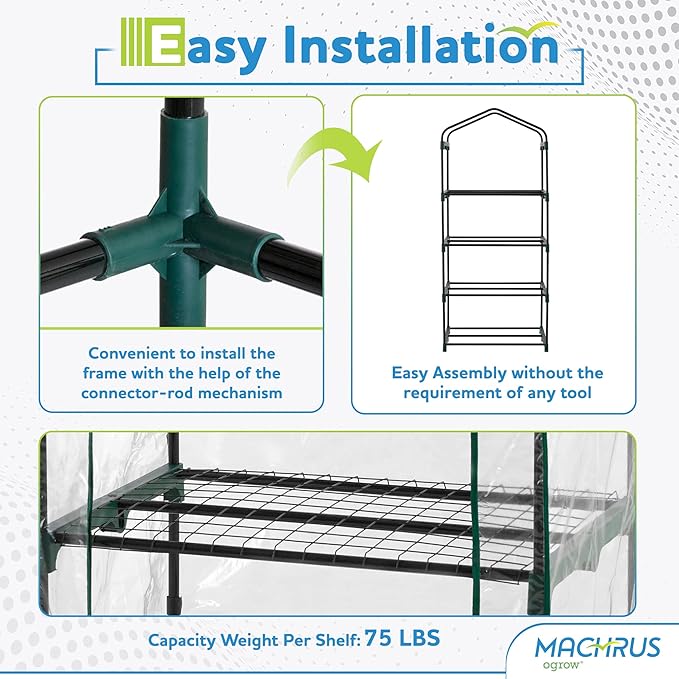 Machrus Ogrow Ultra-Deluxe 4 Tier Portable Bloomhouse