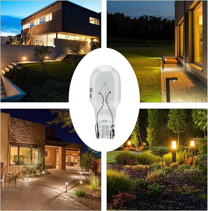 T5 Landscape Light Bulbs 12 Volt 11 Watt Wedge Bulb for Malibu Outdoor Light Bulbs, Garden, Deck and Yard Low Voltage Landscape Lights Bulb -20 Pack