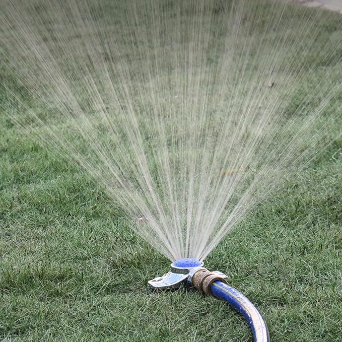 360 Degree Metal Spot Sprinkler,Small Sprinkler Garden for Small Areas Lawn Sprinklers for Yard Circle Pattern with Gentle Water Flow Garden Watering (1, Blue)