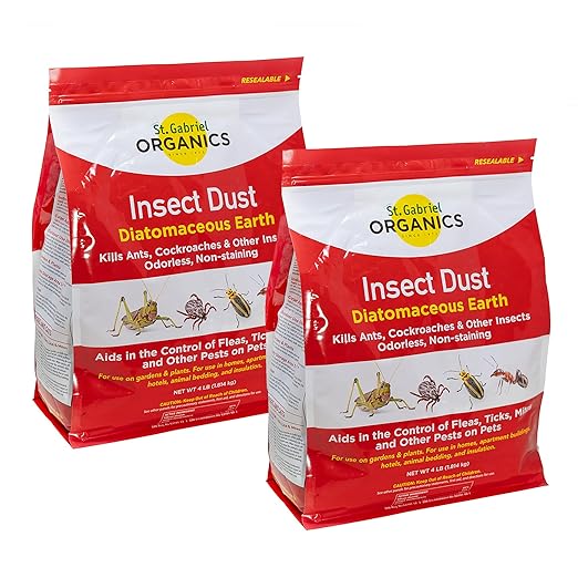St. Gabriel Organics Insect Dust Diatomaceous Earth, 4lbs, Pack of 2 – Safe and Natural Insect Control