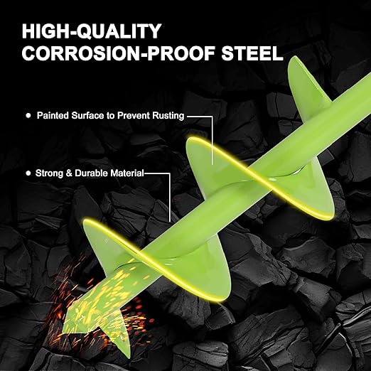 TCBWFY Auger Drill Bit for Planting 3.5"x16",Extended Length Garden Auger Spiral Drill Bit for Planting Bulbs Flowers,Planting Auger for Drill Post Hole Digger for 3/8”Hex Drill