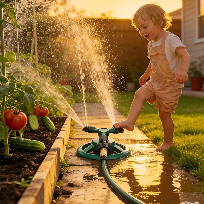 Sprinklers for Yard, Lawn & Garden Sprinkler Automatic 360 Rotating for Large Area Coverage, Grass Water Sprinkler for Kids and Pets Water Fun