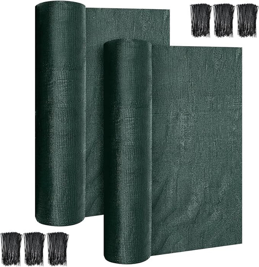 6 x 150 ft Shade Cloth Green Shade Cloth Roll for Covering Garden 90% Mesh UV Resistant Net with Ties for Patio Outdoor Greenhouse Fence Flower Plant Cover Canopy