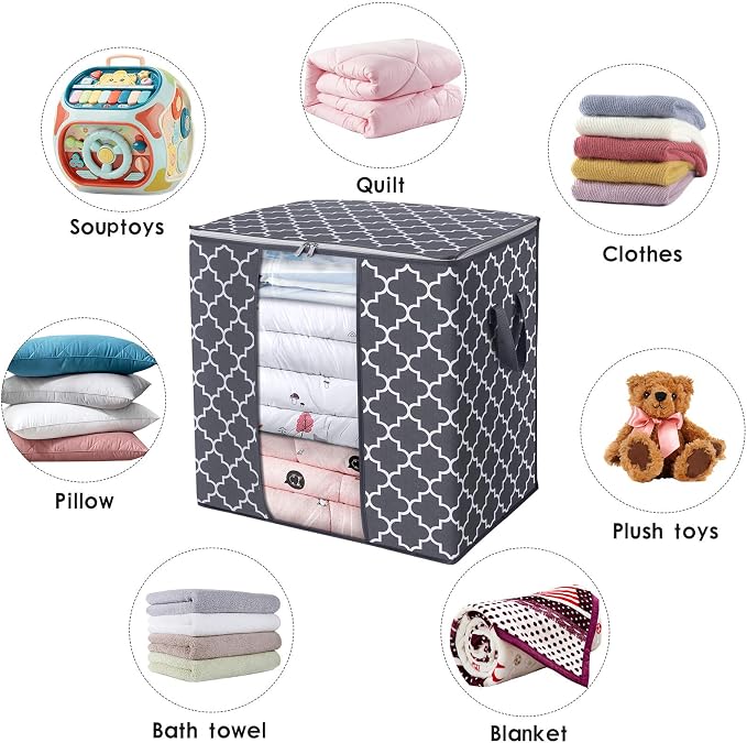 Storage Bags 4 Pack 100L Clothes Organization and Storage Containers