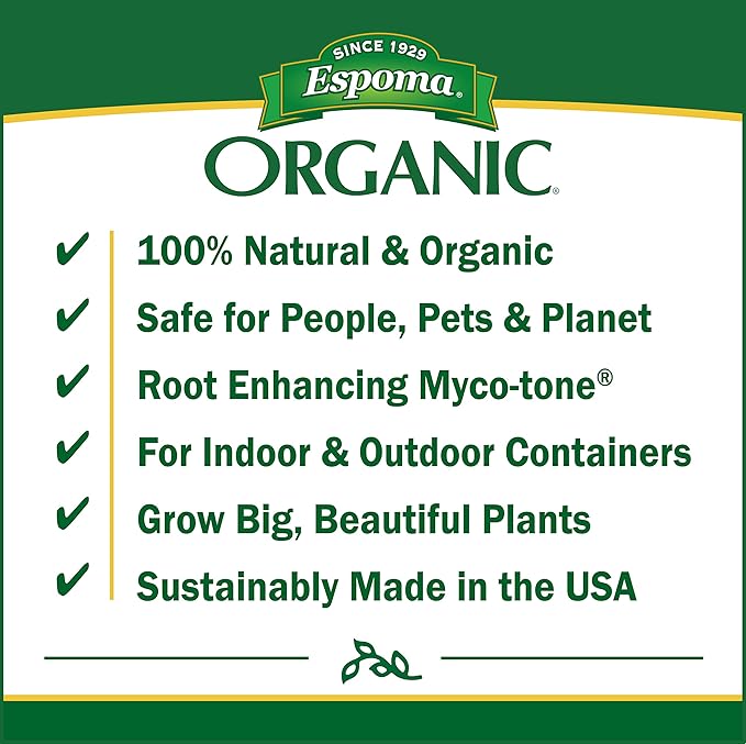 Espoma Organic Potting Soil Mix - All Natural Potting Mix For All Indoor & Outdoor Containers Including Herbs & Vegetables. For Organic Gardening, 2 Cubic Foot bag. Pack of1
