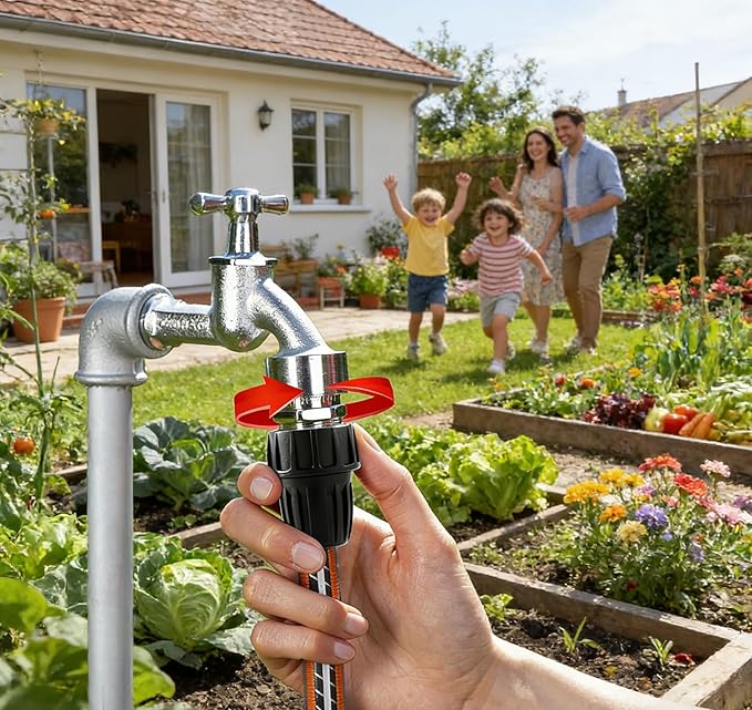 1/2 Inch Drip Irrigation Tubing Faucet Adapter 3 Pack, 3/4" to 1/2" Irrigation Hose Adapter, 3/4 Inch Faucet Connector Garden Hose Adapter