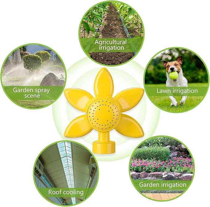 Honoson 3 Pieces Spot Garden Sprinkler Flower Design for Small Yard 360 Degree Metal Plant Watering Sprinkler Head for Kids Outdoor Playing
