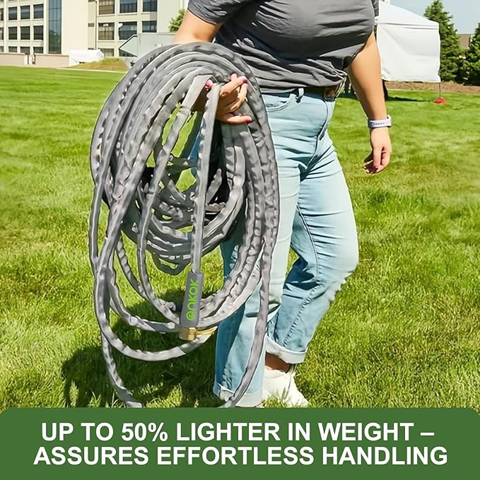 Garden Hose 50 FT, Non-Expanding Water Hose, Ultra-Light & Flexible, Burst-Resistant, Kink-Free, High-Pressure Garden Hose All-Weather Use for Lawns, Gardens, and Outdoor Cleaning