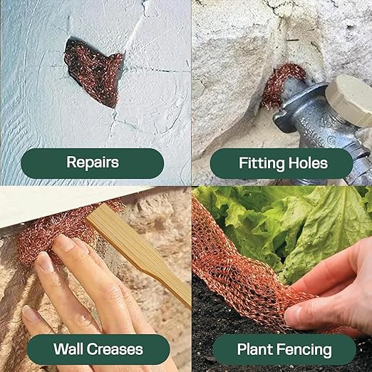 3rd Gen Copper Mesh Rodent Control Kit 5" x 405ft, 100% Premium Copper Wool for Sealing Holes & Water Gaps, Blocks Slugs, Snails, Mice & Pests – with Scissors & Packing Tool