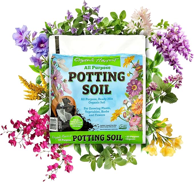 Generic Organic Potting Soil Mix - All Purpose Ready-to-Use Garden Soil for Indoor-Outdoor Plants, Vegetables, Herbs & Flowers - Enriched with Nutrients, Eco-Friendly (8 qt. (2 Pack)), Brown