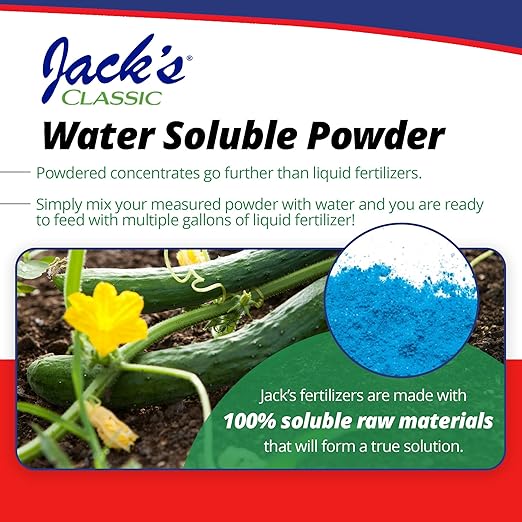 Jack's Classic 12-15-30 Veggie Feed Water-Soluble Fertilizer with Micronutrients, 1.5lbs, 4 Pack - Plant Growth and Abundant Fruit Set in Blooming Vegetable Plants