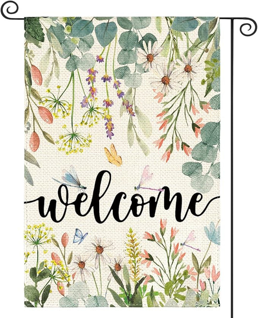 AVOIN colorlife Spring Daisy Flowers Garden Flag 12 x 18 Inch Double Sided, Seasonal Welcome Yard Outdoor Flag