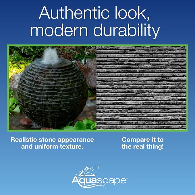 Aquascape Stacked Slate Sphere Fountain, 18 inch Dia (46 cm), 78358