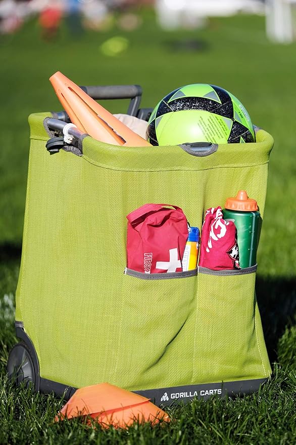 Gorilla Carts GCSS-11G-COM Collapsible Soft-Sided Folding Garden Cart, 150-Pound Capacity, Green