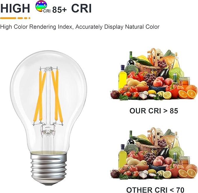 12V Low Voltage LED Edison Bulbs - Soft Warm 2700K 4W E26 Standard Base 40W Equivalent - 12 Volt DC/AC A19 Light Bulb for RV Camper - 4 Pack