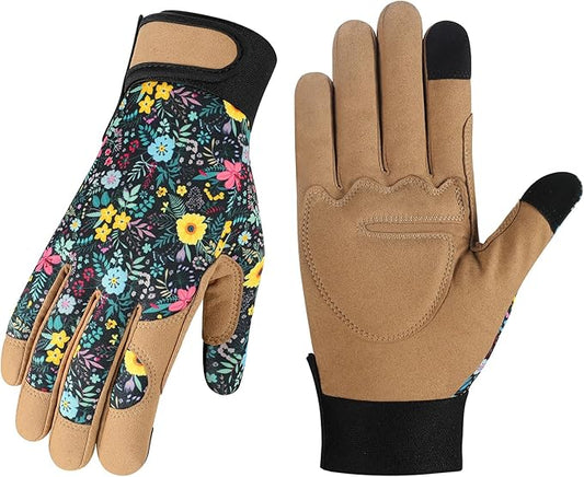 Tavaleu Gardening Gloves for Women, Thorn Proof Puncture Resistant Leather Garden Gloves, Breathable Working Gloves