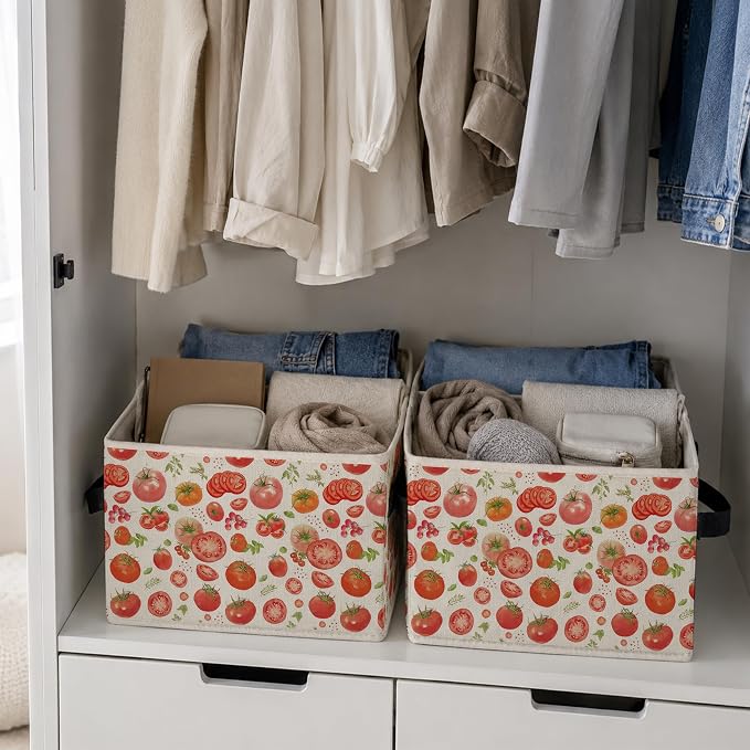 Red Tomato Fruit Storage Bins Box with Handles