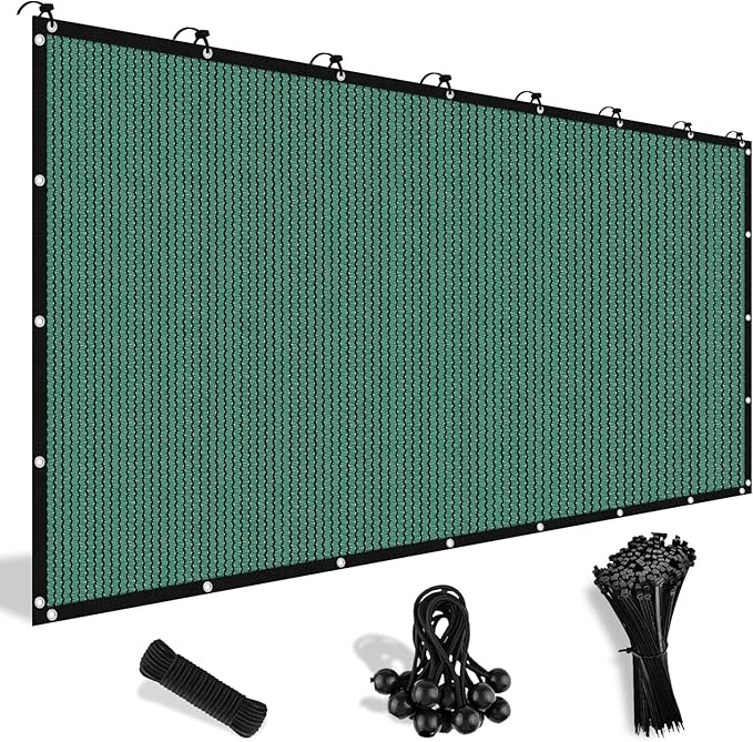 Shade&Beyond 90% Sun Shade Cloth with Grommets, 6' X 8' Pergola Shade Cover Canopy, Mesh Tarp Sun Screens for Patio, Outdoor, Garden, Backyard, Green