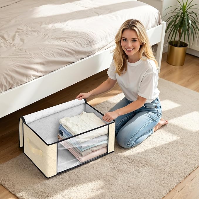 Fab totes 35L Closet Organizers, Foldable Under Bed Storage Containers